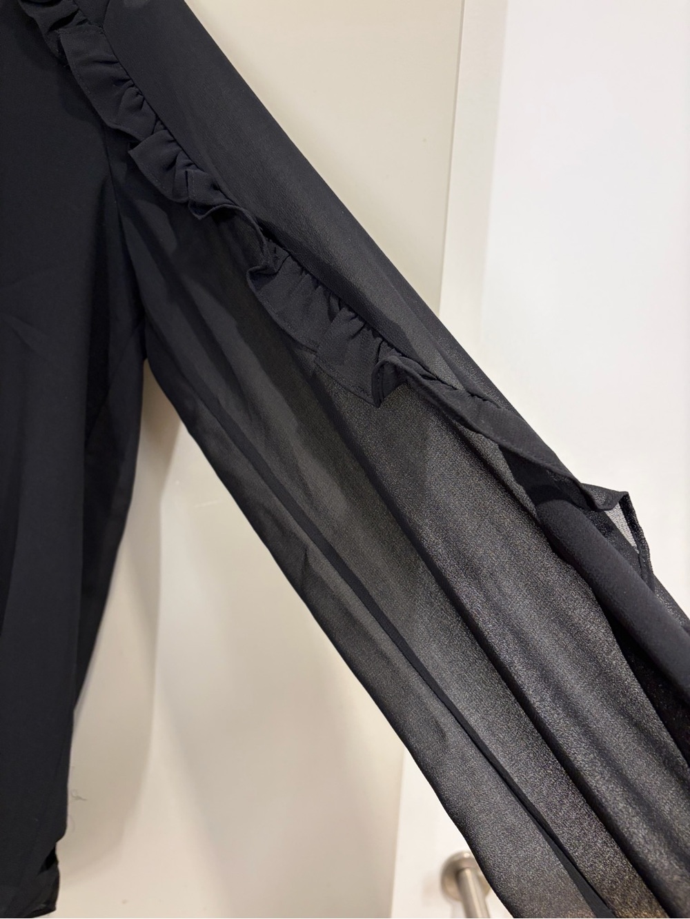 Calvin Klein Black Ruffle Blouse - Picture 8 of 10